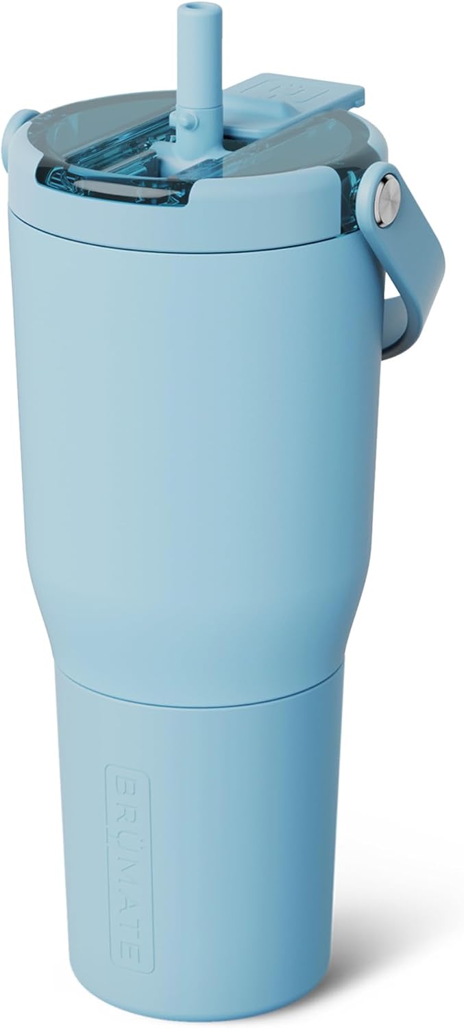 BrüMate Resa Flip - Vaso de viaje de 35 onzas con popote abatible c...