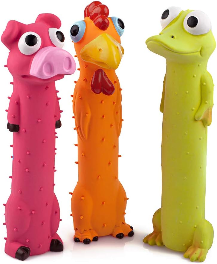 CHIWAVA Juguete de látex chirriante de 9 pulgadas para perros media...