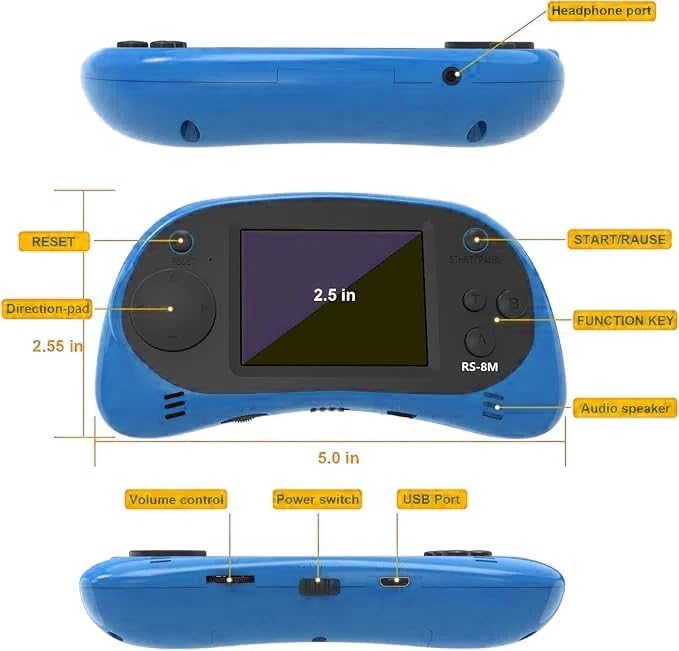 E-MODS GAMING Juegos de mano para niños, consola retro de videojueg...