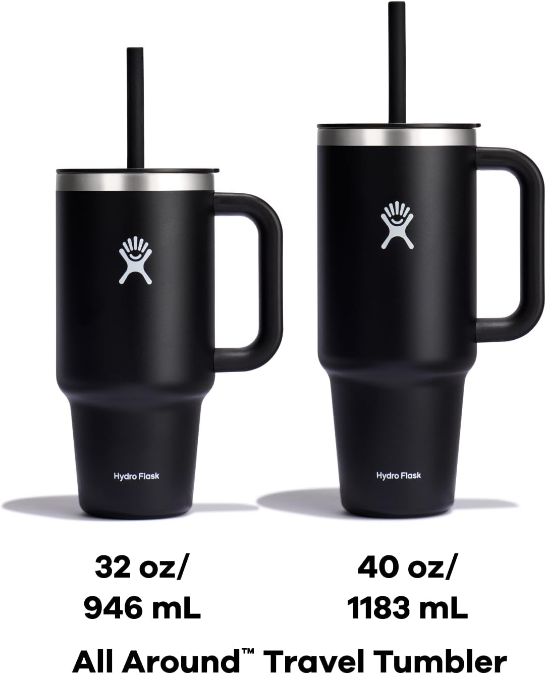 Hydro Flask Vaso de viaje con asa, tapa y pajita, acero inoxidable...
