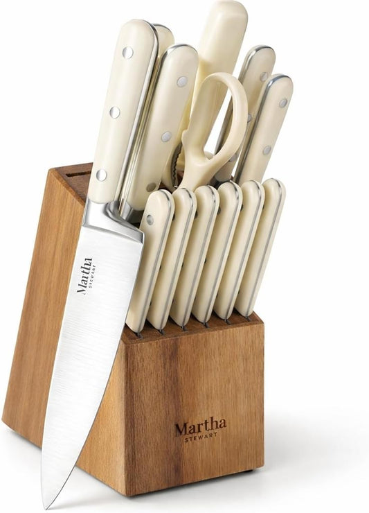 MARTHA STEWART Eastwalk Juego de 14 cuchillos de cocina de acero in...
