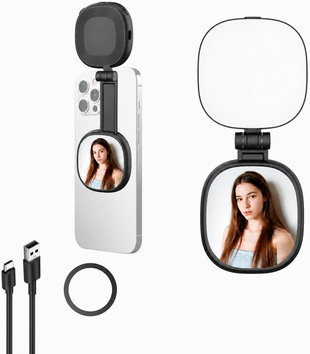 Luz magnética para selfie compatible con MagSafe, luz LED plegable...
