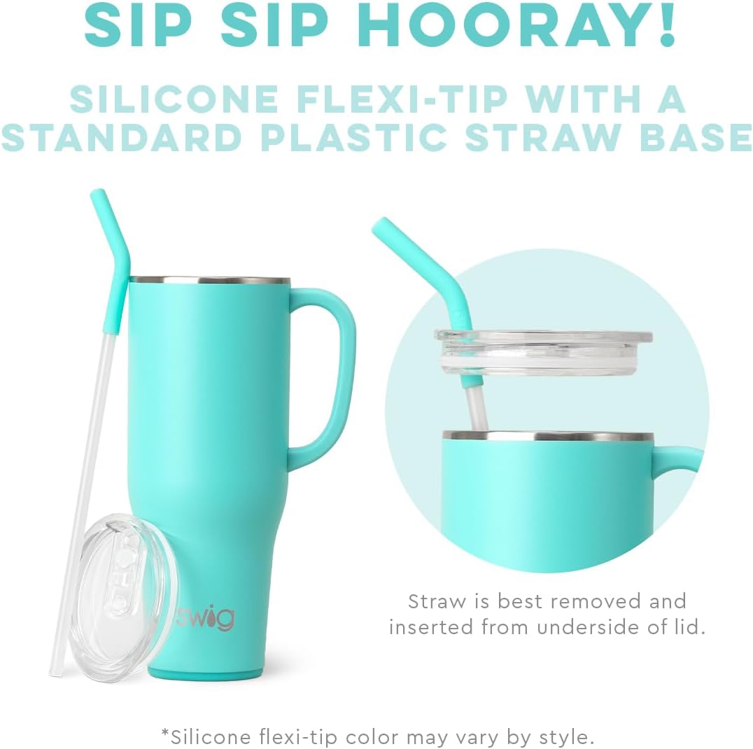 Swig Life Full Bloom Mega Set | Taza de viaje de 40 onzas con asa y...