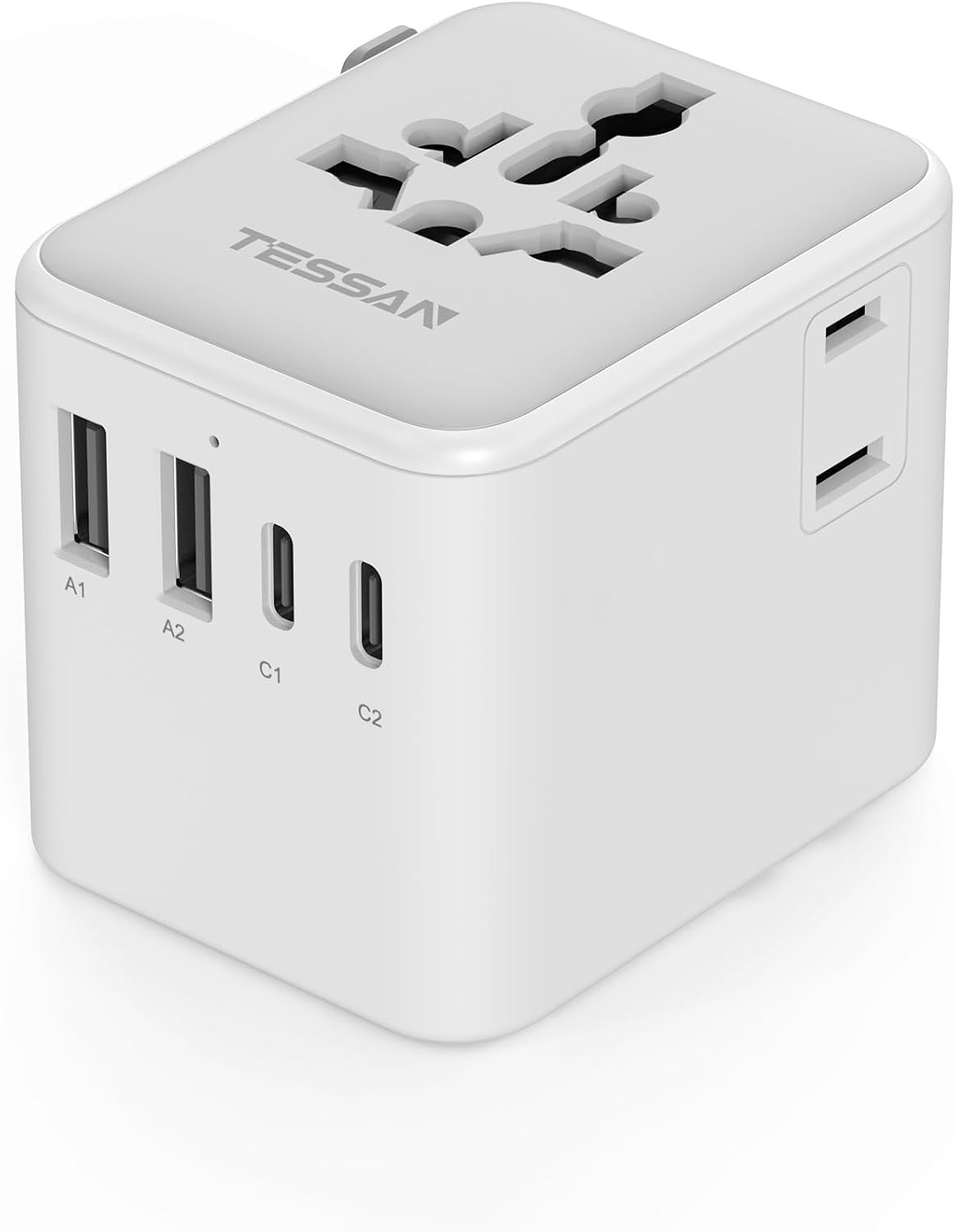 Adaptador universal de viaje TESSAN, adaptador de corriente en todo...