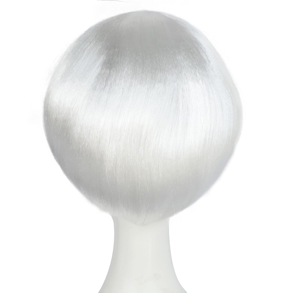 JoneTing Peluca Blanca de Seta【+Gorra de Cabello】Pelucas Bob Blanca...