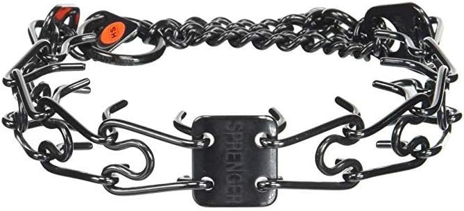 Herm Sprenger - Collar de acero inoxidable negro para perro, collar...