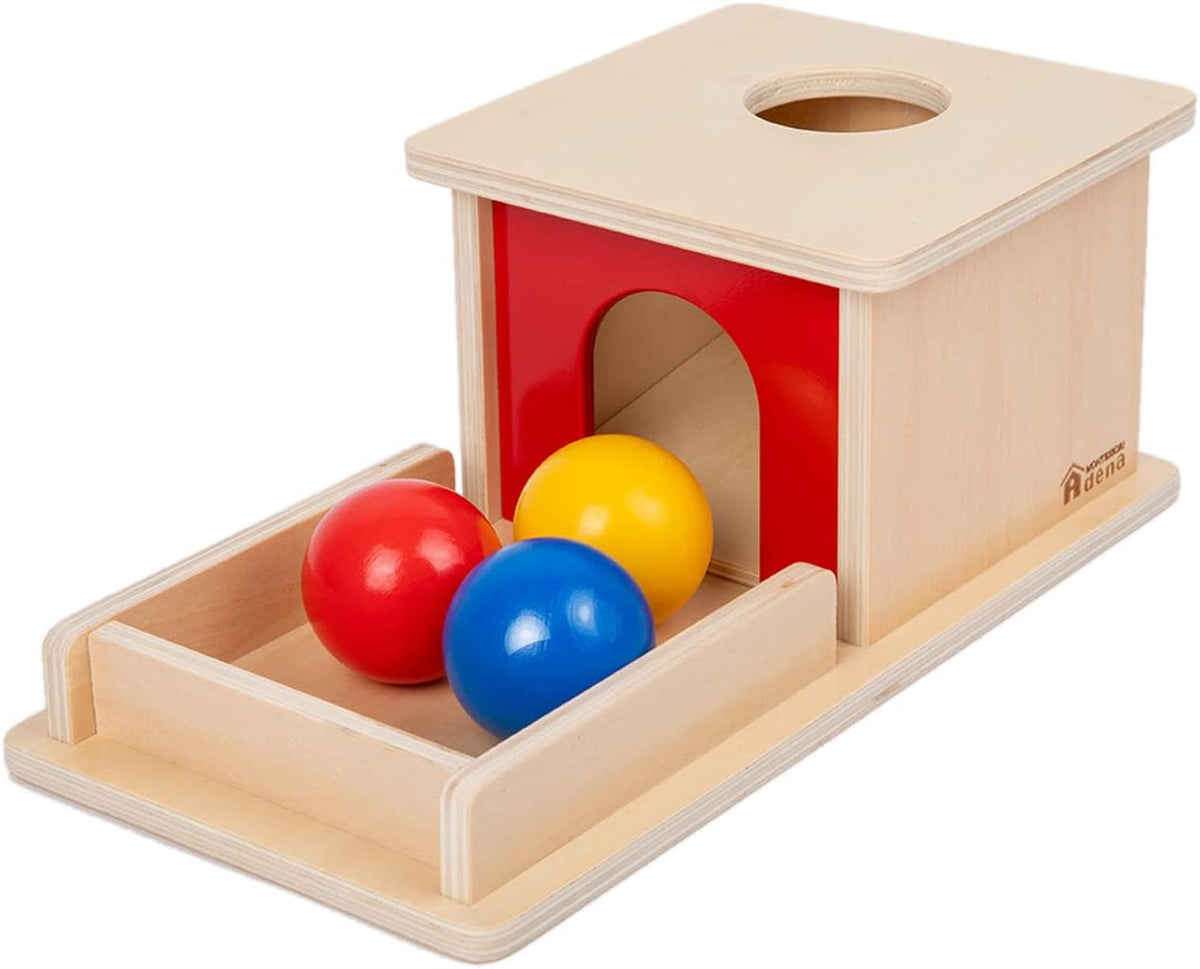 Adena Montessori Juguete de madera para bebés de 6 a 12 meses, 3 bo...