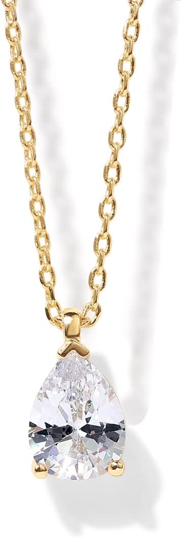 PAVOI Collar con colgante de diamante de circonita cúbica chapado e...
