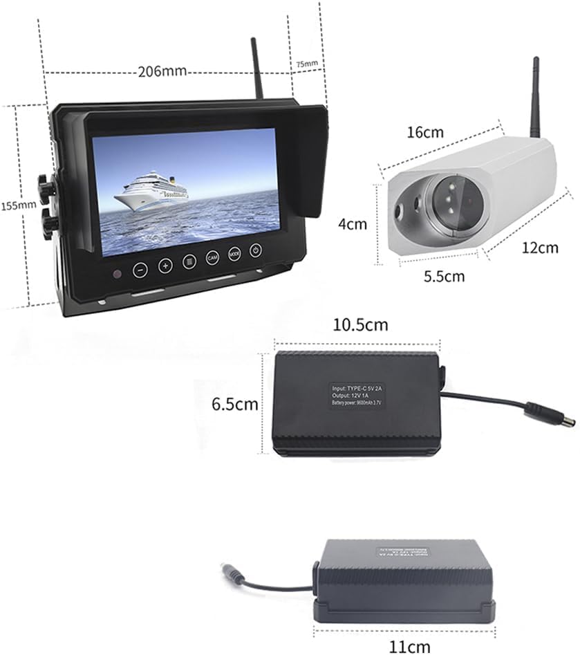 Digital inalámbrico 7" monitor carretilla elevadora cámara de v...