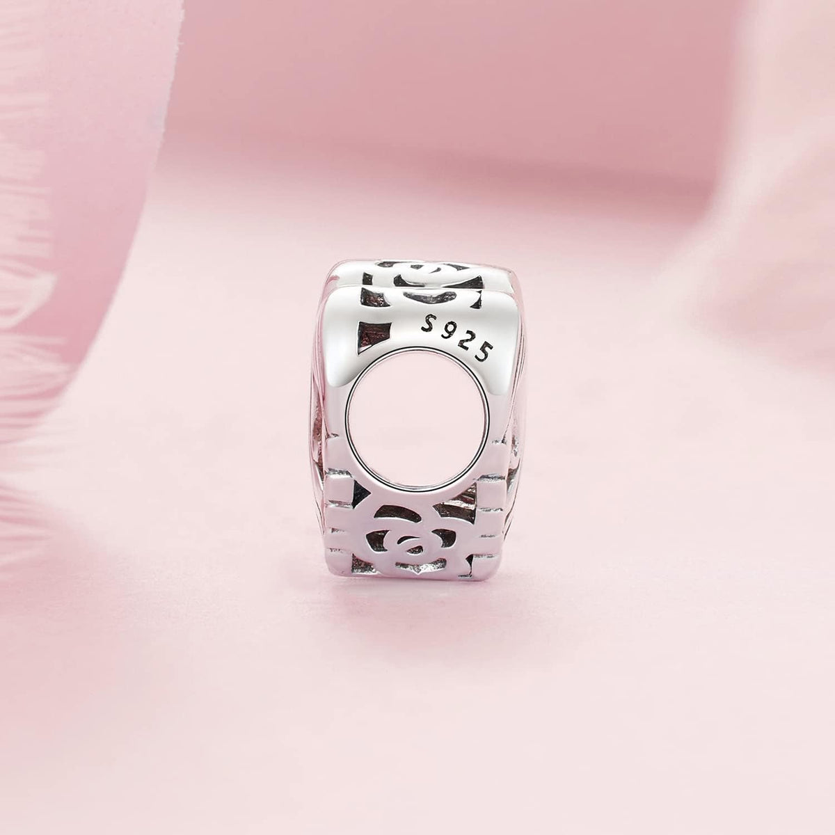 MUNDELL Abalorio con forma de corazón de mamá chapado en oro blanco...