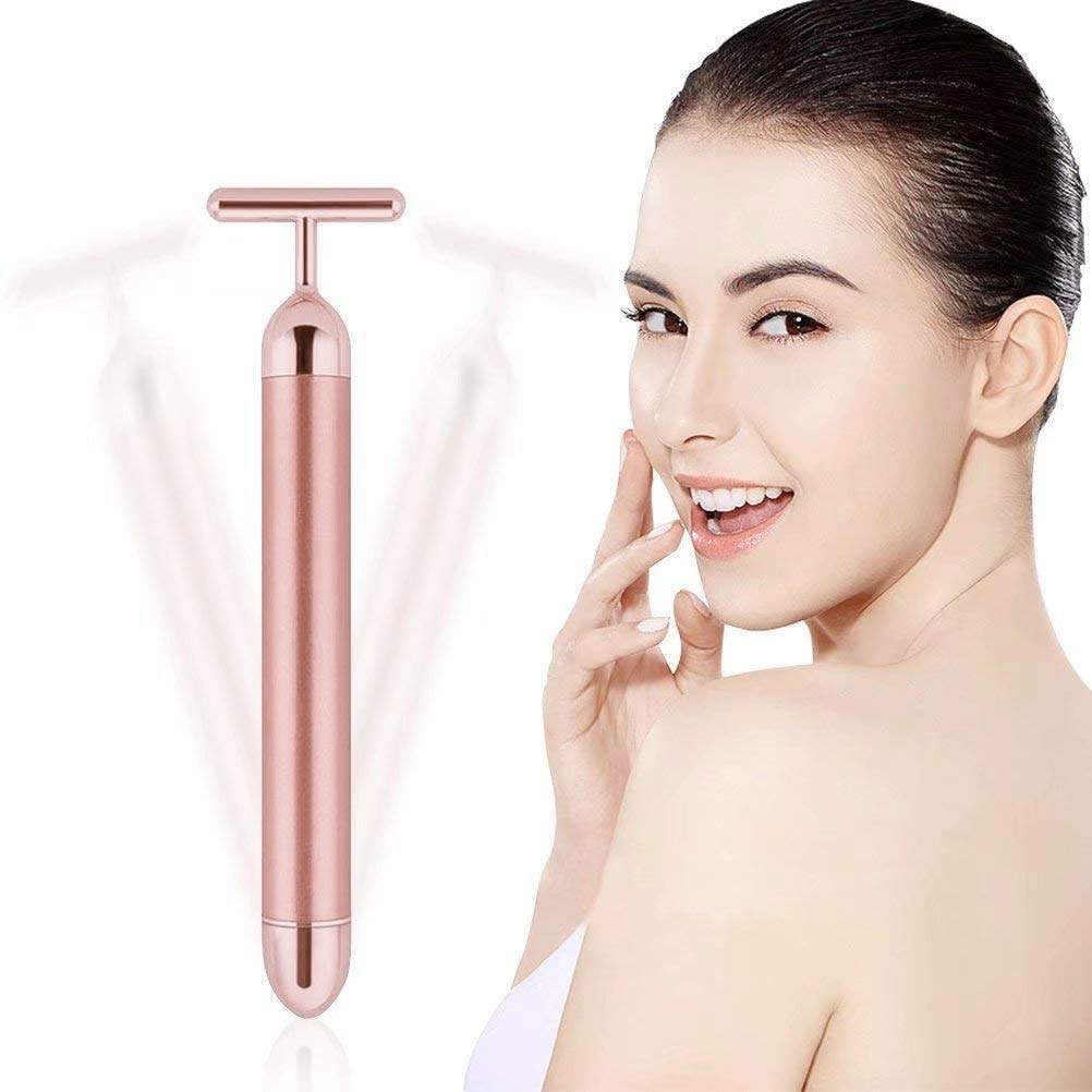 GOODYBUY - Masajeador facial de pulso dorado de 24 quilates, con fo...