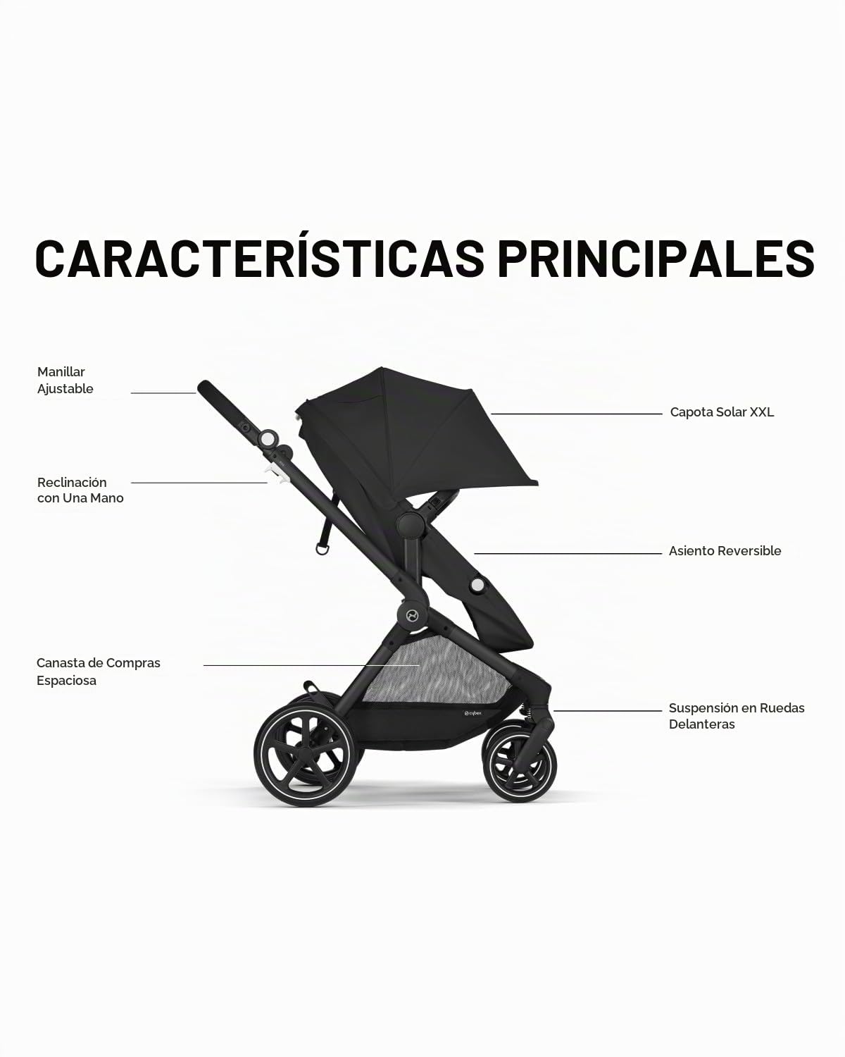 Cybex Cochecito de bebé EOS 2 en 1 + combo de asiento de coche Aton...