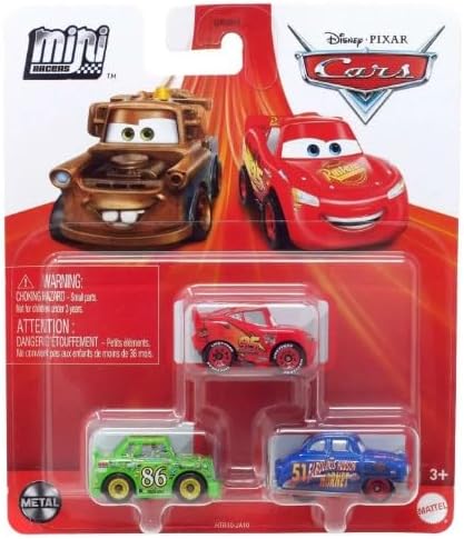 Disney Cars Paquete de 3 Mini Racers On the Road Lightning McQueen,...
