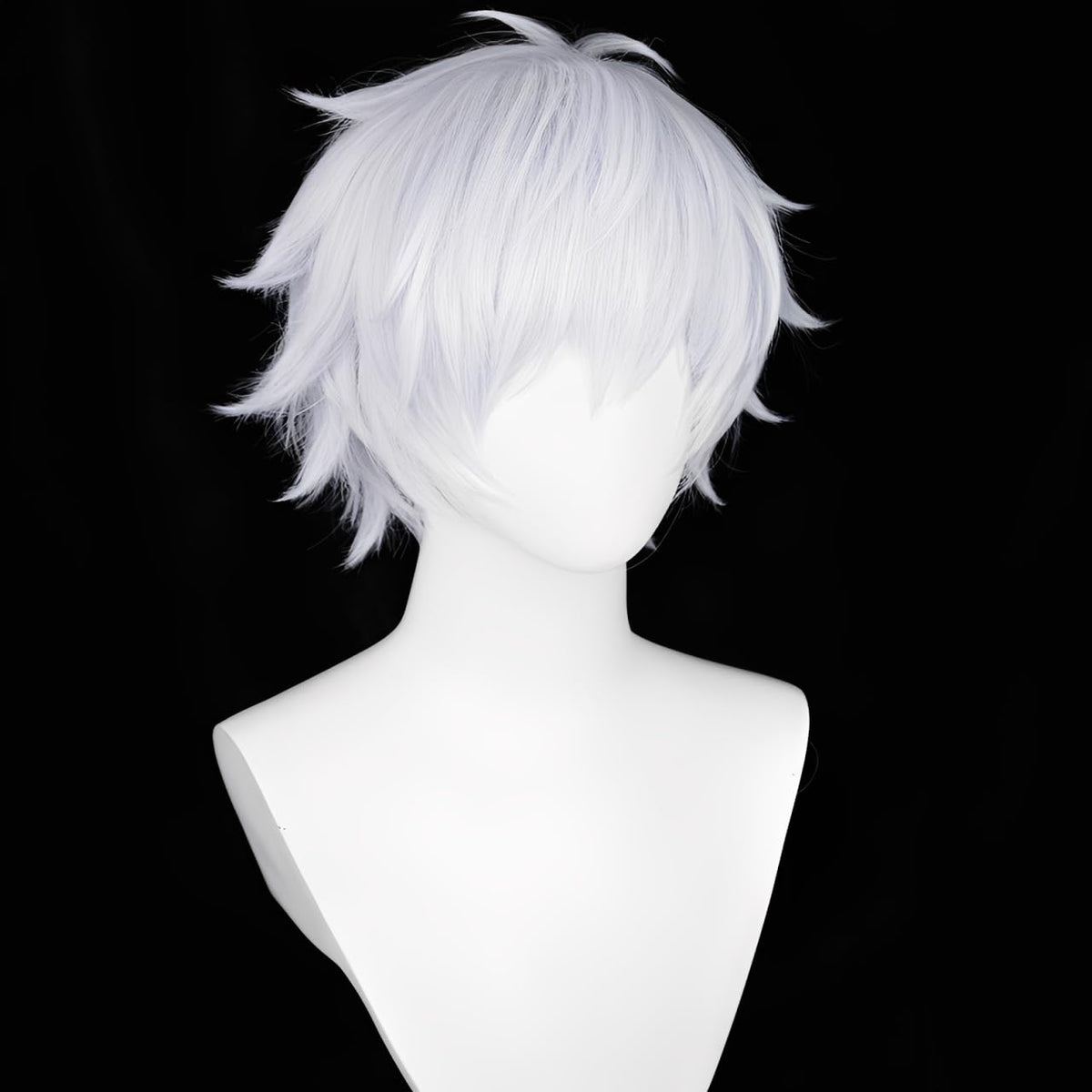 Alacos - Peluca corta de cosplay de anime plateado para hombre | Si...