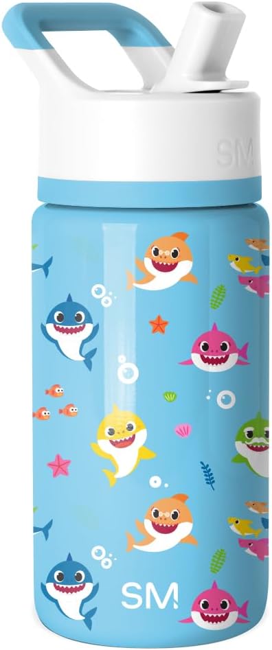 Simple Modern Kids Summit - Botella de agua con tapa con pajilla, B...