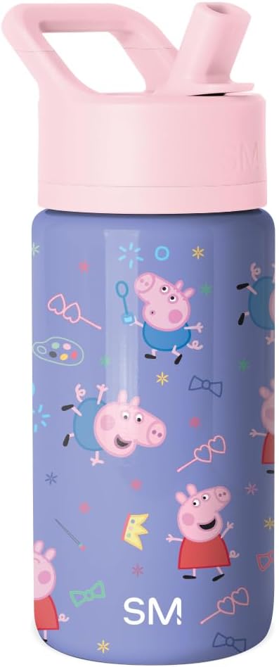 Simple Modern Kids Summit - Botella de agua con tapa con pajilla, P...