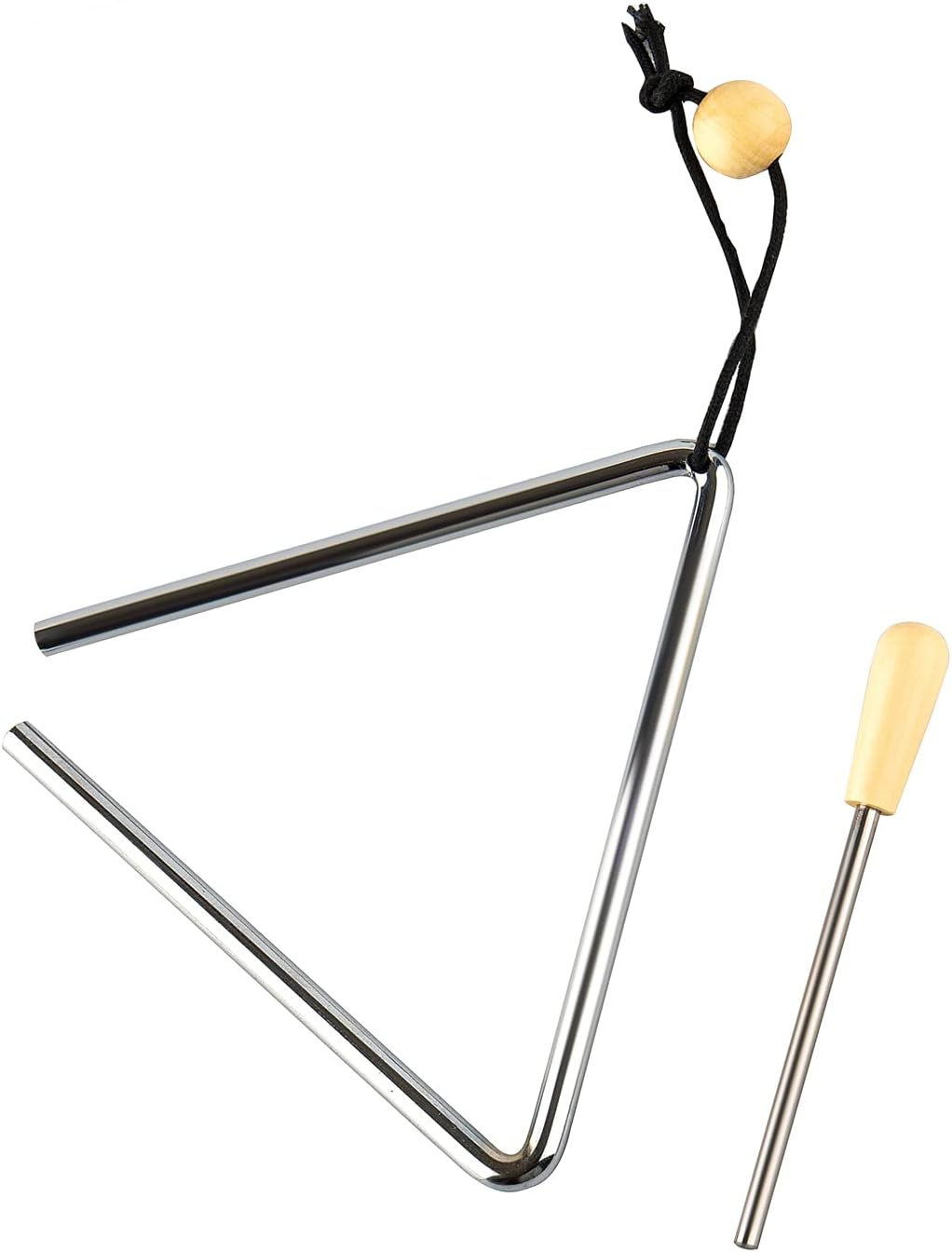 Musfunny Triángulo musical de acero con percutor, triángulos de ace...