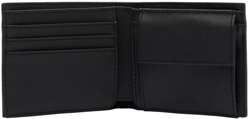 Lacoste Billetera clásica mediana para hombre, color negro, talla ú...