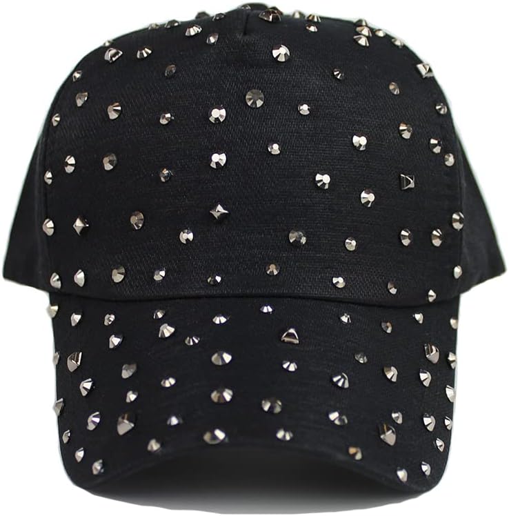 Gudessly Gorra de béisbol ajustable transpirable con diamantes de i...