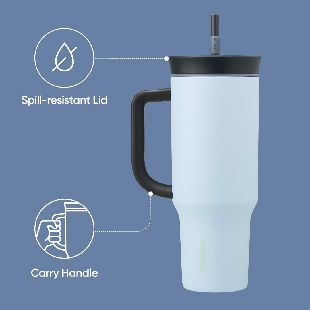 Owala Paquete de vaso aislado de 40 onzas con tapa para beber, popo...