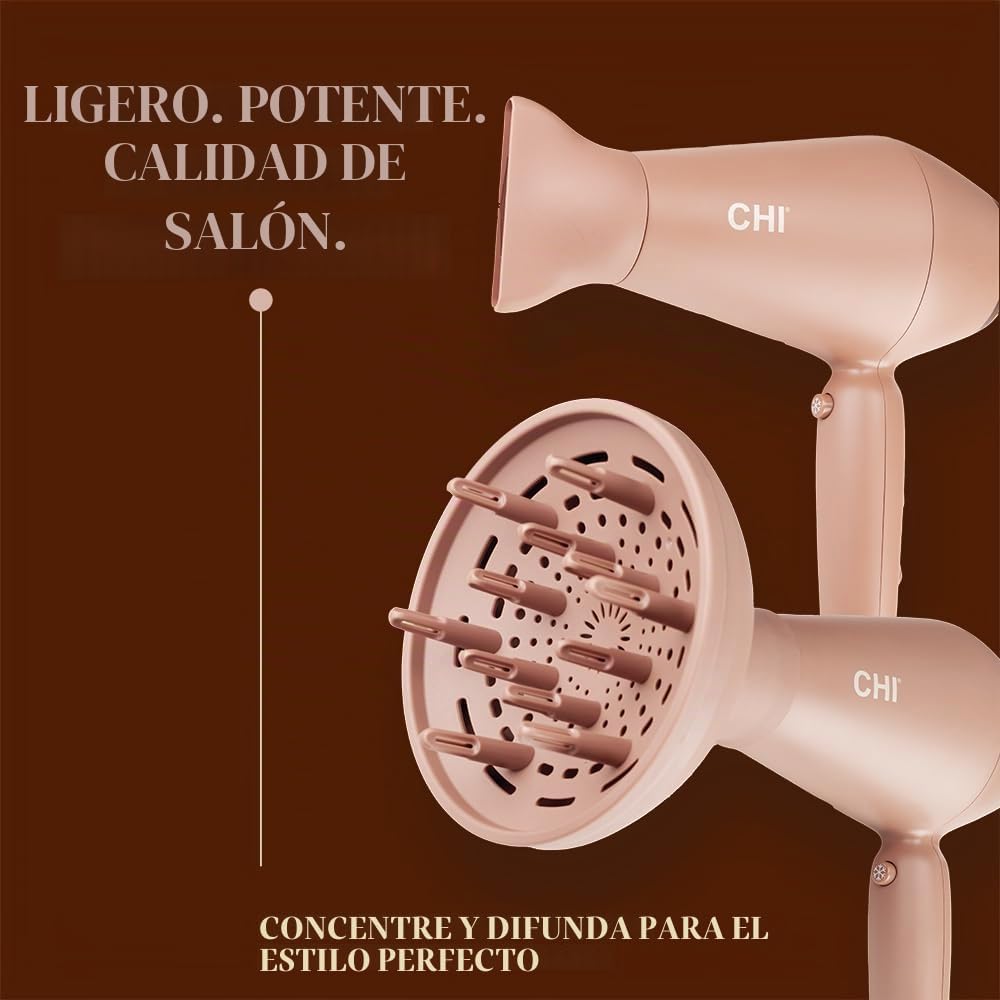 Secador de pelo serie CHI 1875, ligero y potente, color moca | Para...