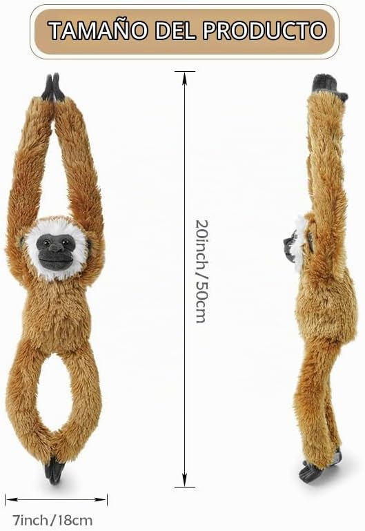 Hideekoog Juguetes de mono de peluche colgantes, animales de peluch...