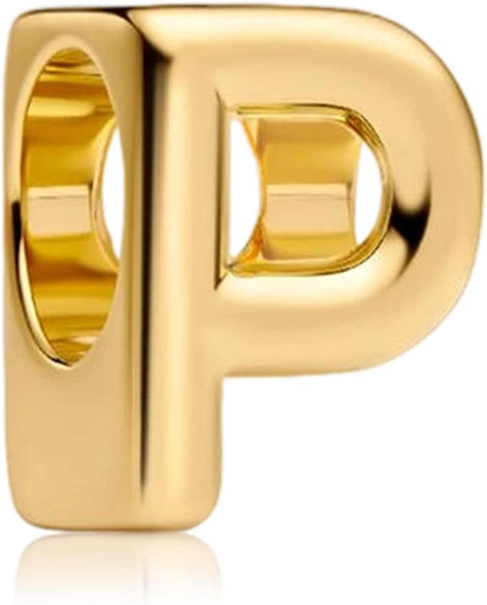 YUMINN Dijes dorados de la A a la Z para pulseras de plata esterlin...