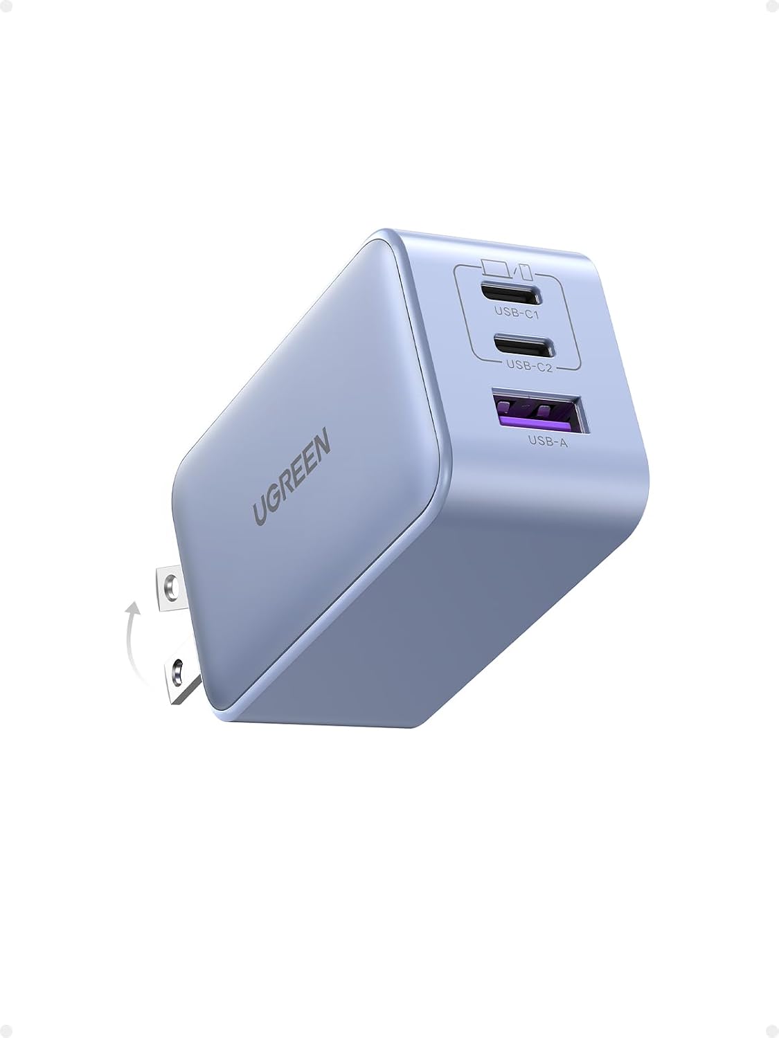 UGREEN Nexode 65W GaN Cargador de pared USB C, adaptador de corrien...