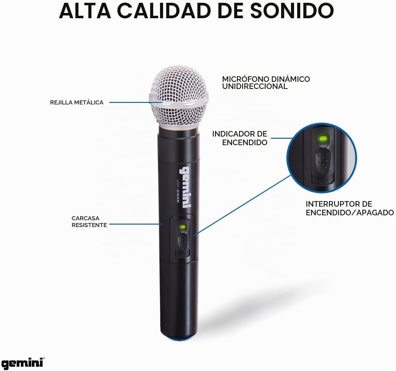 Gemini UHF - Paquete de micrófonos inalámbricos profesionales de ma...