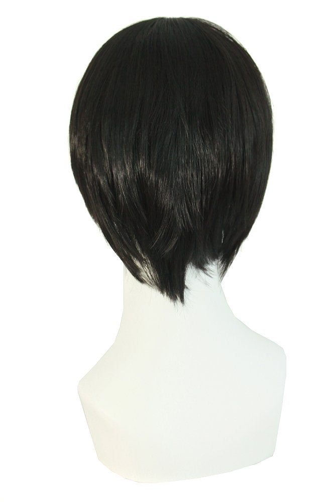 MapofBeauty Peluca sintética corta recta con flequillo lateral para...