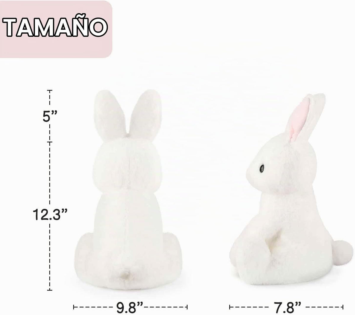 WEIGEDU Animales de peluche conejo con orejas rosas para niñas, niñ...