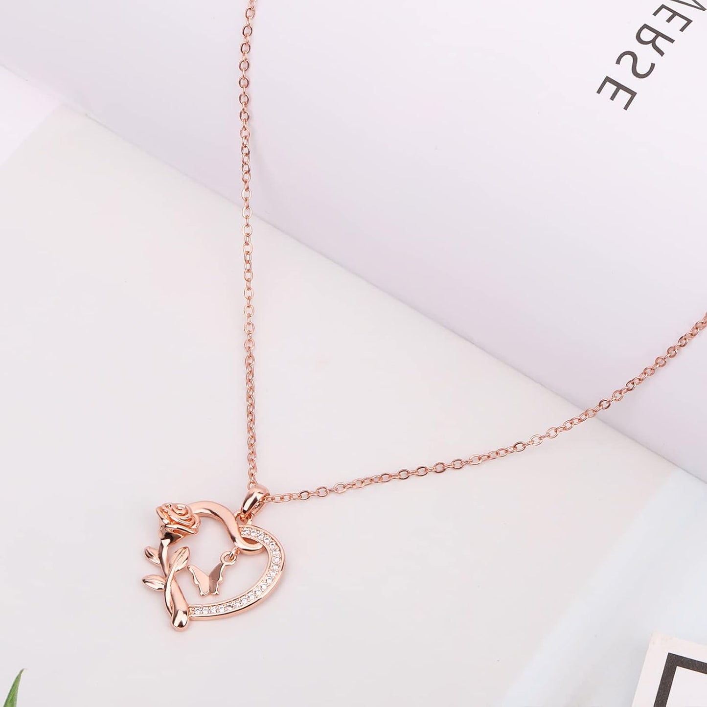 Alsanix - Collar de Corazón para Mujer, Plata de Ley\/Chapado en Or...