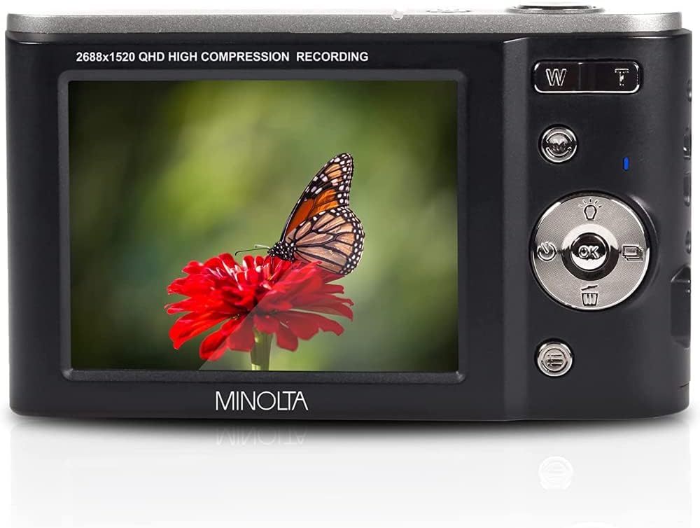 Minolta MND20-BK - Cámara digital Ultra HD de 44 MP 2.7K, paquete n...