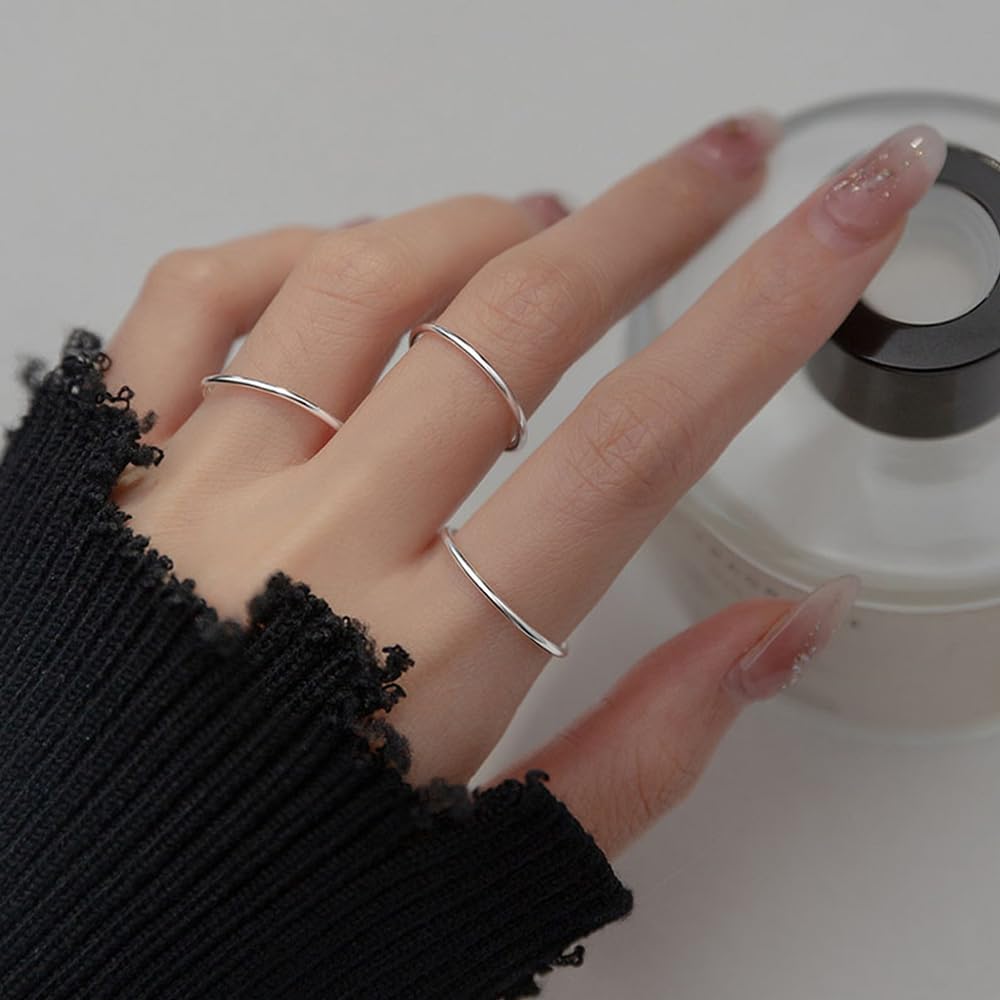 MILACOLATO Anillo de plata de ley 925 para mujeres y hombres, anill...