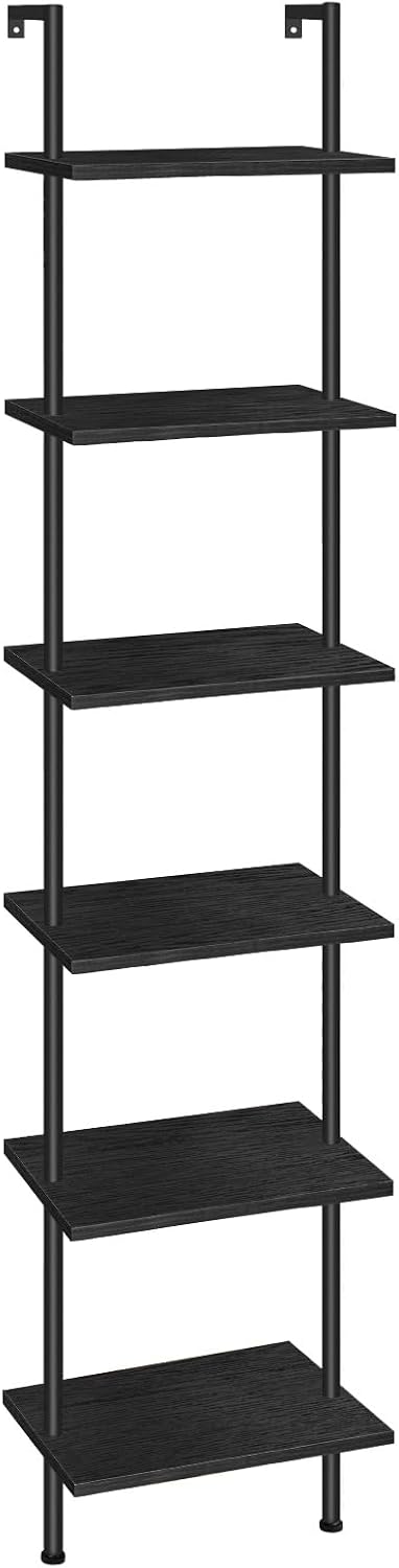 HOOBRO Estantería de escalera DIY, estantería de 6 niveles de mader...