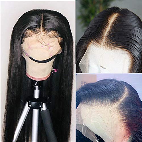QUINLUX - Pelucas de cabello humano lacio brasileño, con encaje fro...