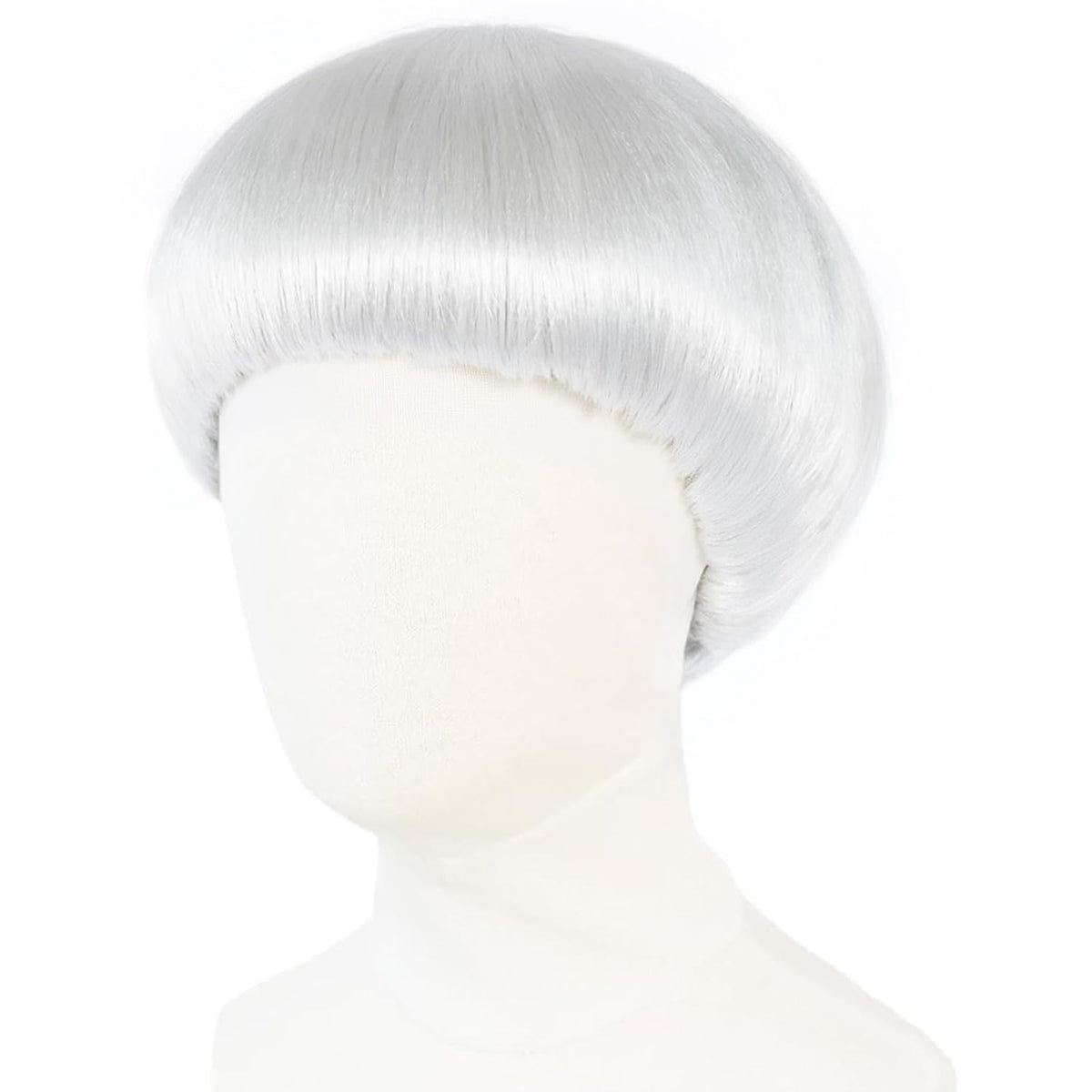 JoneTing Peluca Blanca de Seta【+Gorra de Cabello】Pelucas Bob Blanca...