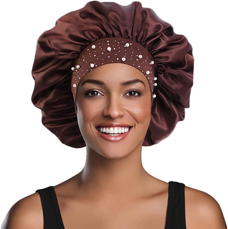 YeeMan Gorro de pelo con perlas brillantes y diamantes de imitación...