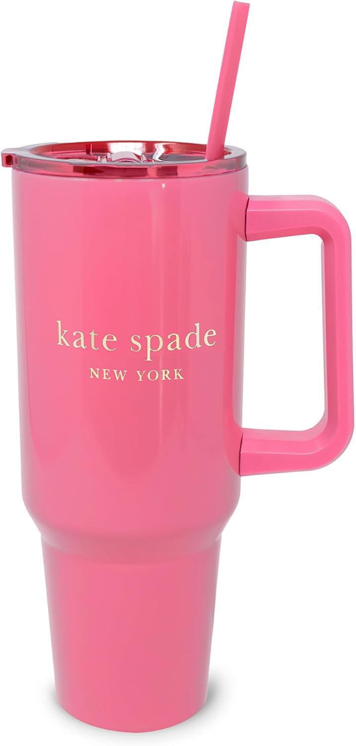 Kate Spade New York - Vaso de 40 onzas con pajilla, diseño floral |...