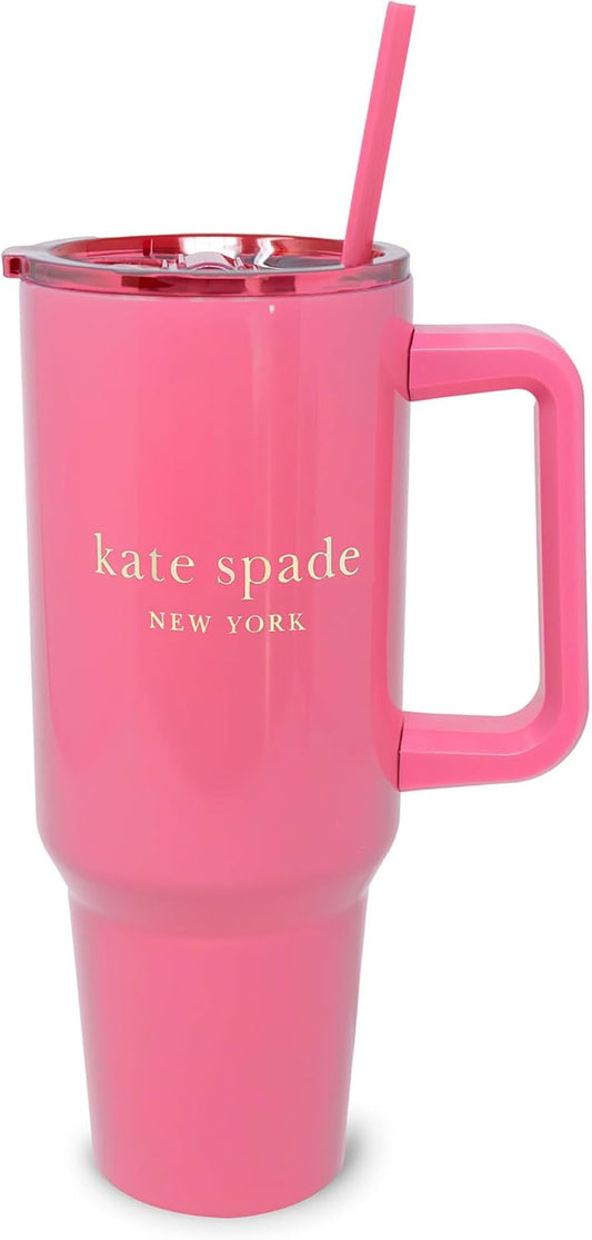 Kate Spade New York - Vaso de 40 onzas con pajilla, color rosa | In...