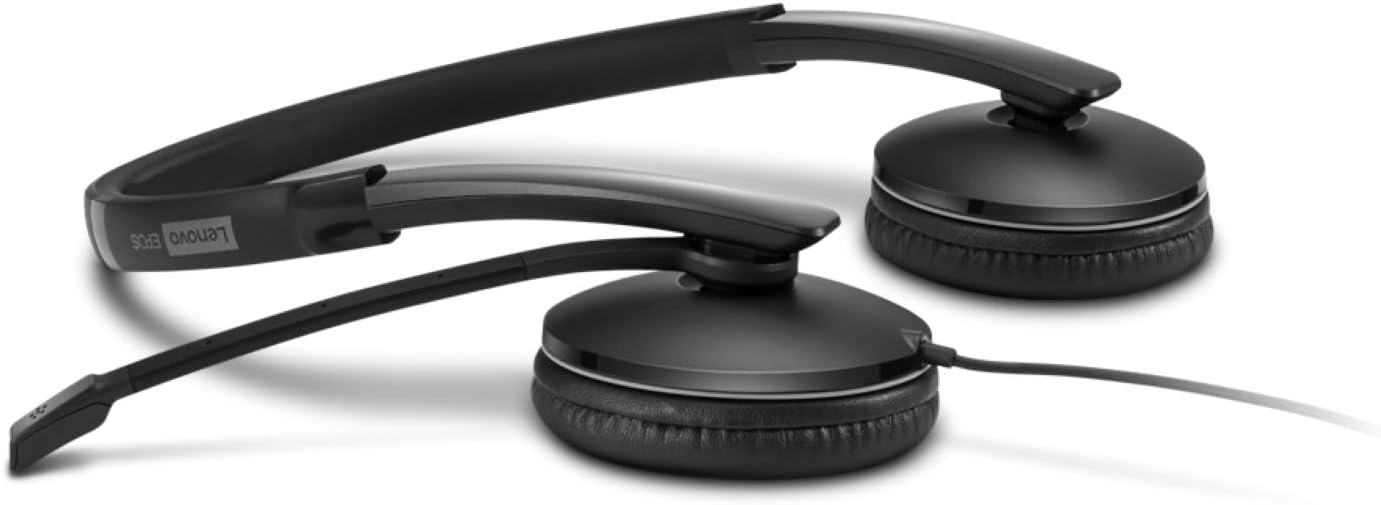 Auriculares con cable Lenovo con cancelación activa de ruido (ANC),...