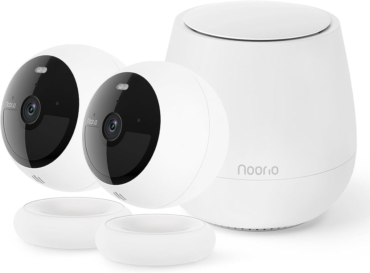 Noorio B200 Kit de 2 cámaras con Hub, sistema de cámara de segurida...
