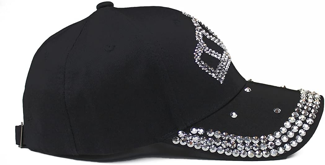 Gorra de béisbol ajustable para mujer, con diamantes de imitación b...