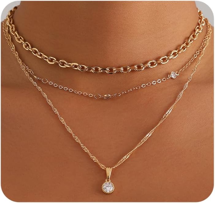 Gargantilla gruesa de oro para mujer, collar de declaración platead...