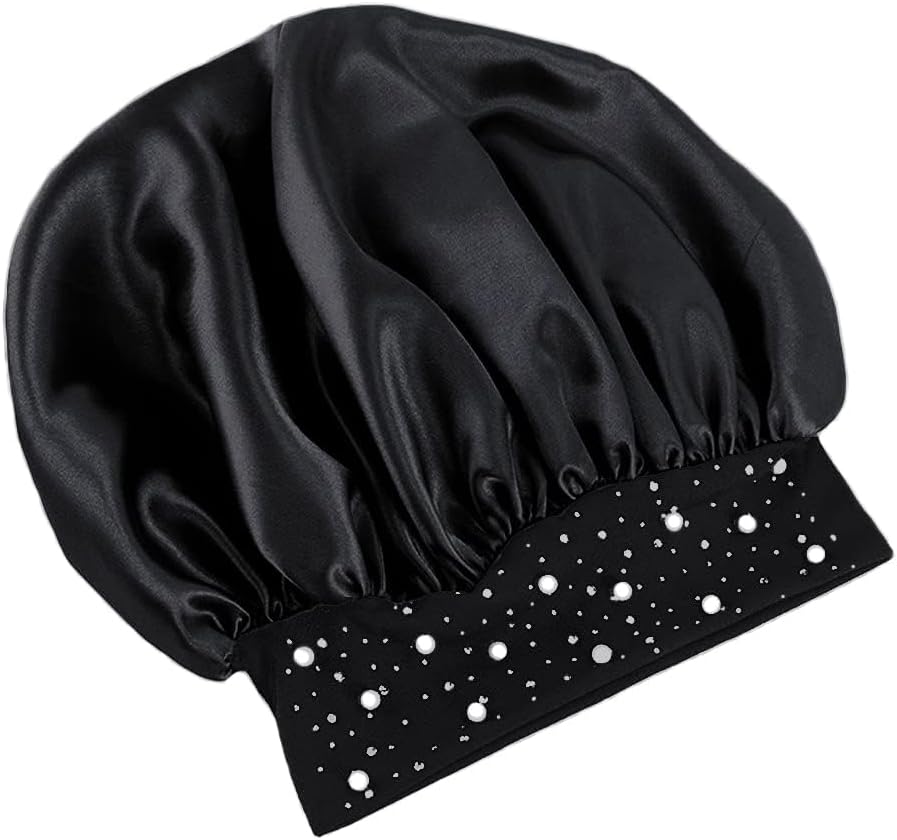 YeeMan Gorro de pelo con perlas brillantes y diamantes de imitación...