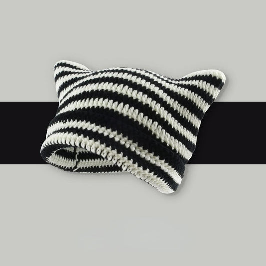Gorros de ganchillo para mujer, gorro de gato vintage, gorro de zor...