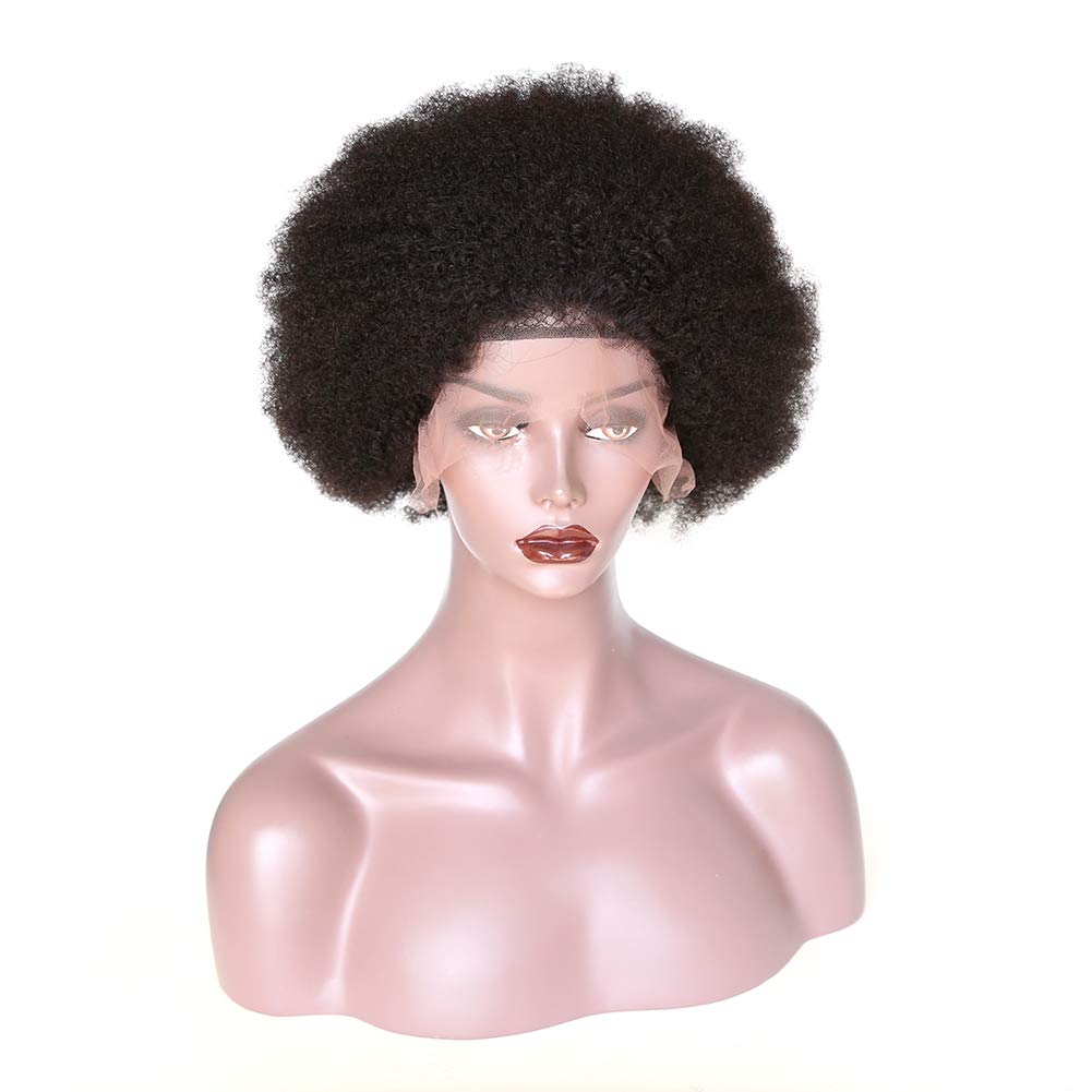zigzag hair Pelucas de cabello humano afro rizado esponjoso con enc...