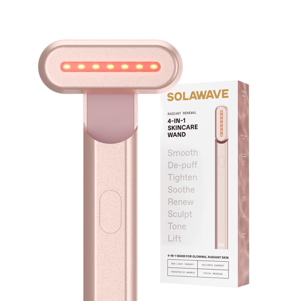 Solawave Varita de terapia de luz roja 4 en 1 para cara y cuello (o...