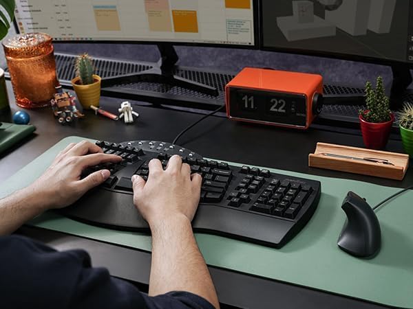 Perixx PERIDUO-512B EE.UU., Combo de Teclado Ergonómico con Cable y...