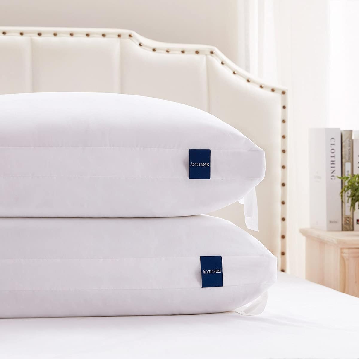 ACCURATEX Juego de 2 almohadas tamaño King, almohada híbrida de esp...
